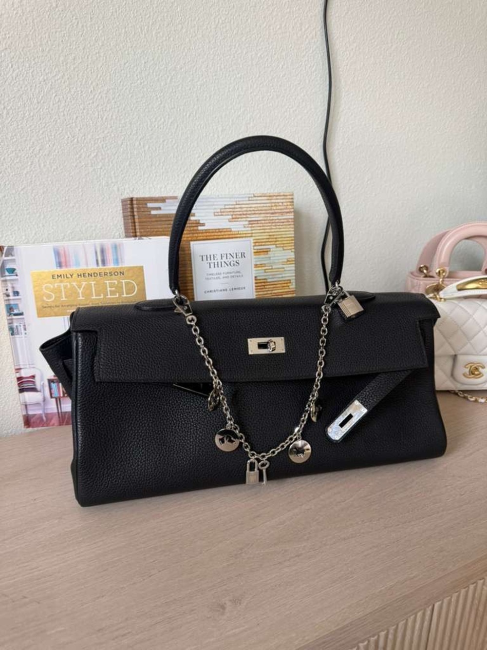 H shoulder Birkin JPG 40CM handmade Togo noir black PHW 18K white gold plated.
